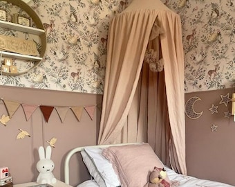Crib Canopy | Nursery Bed Canopy, Toddler Bed Canopy, Montessori Bed Canopy, Canopy Bed Curtains
