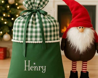Personalized Christmas Santa Sack | Reusable Holiday Present Sack for Kids & Family
