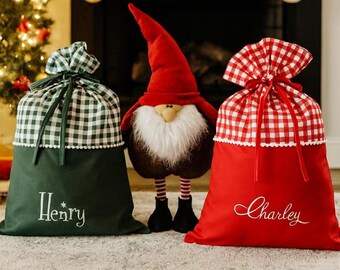 Christmas Santa Sack – Personalized Santa Bags, Large Christmas Sacks for Kids, Custom Holiday Gift Sack
