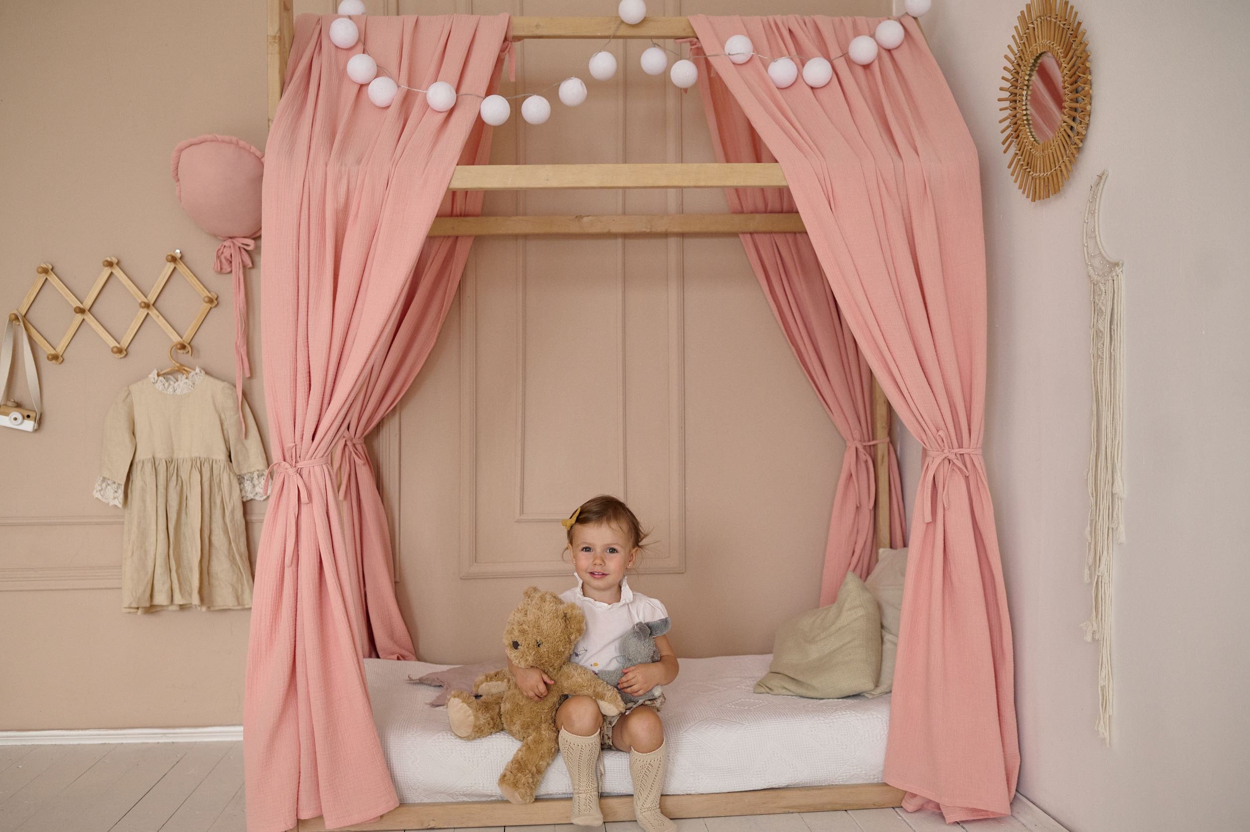 CANOPY Pink Muslin 3 Ikea Kura Canopy Canopy for Toddlers House