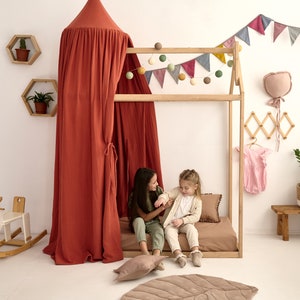 Crib canopy | Muslin canopy, Baby crib canopy, Nursery cot canopy, Canopy for house bed, Kids canopy, Montessori bed canopy, Toddler canopy