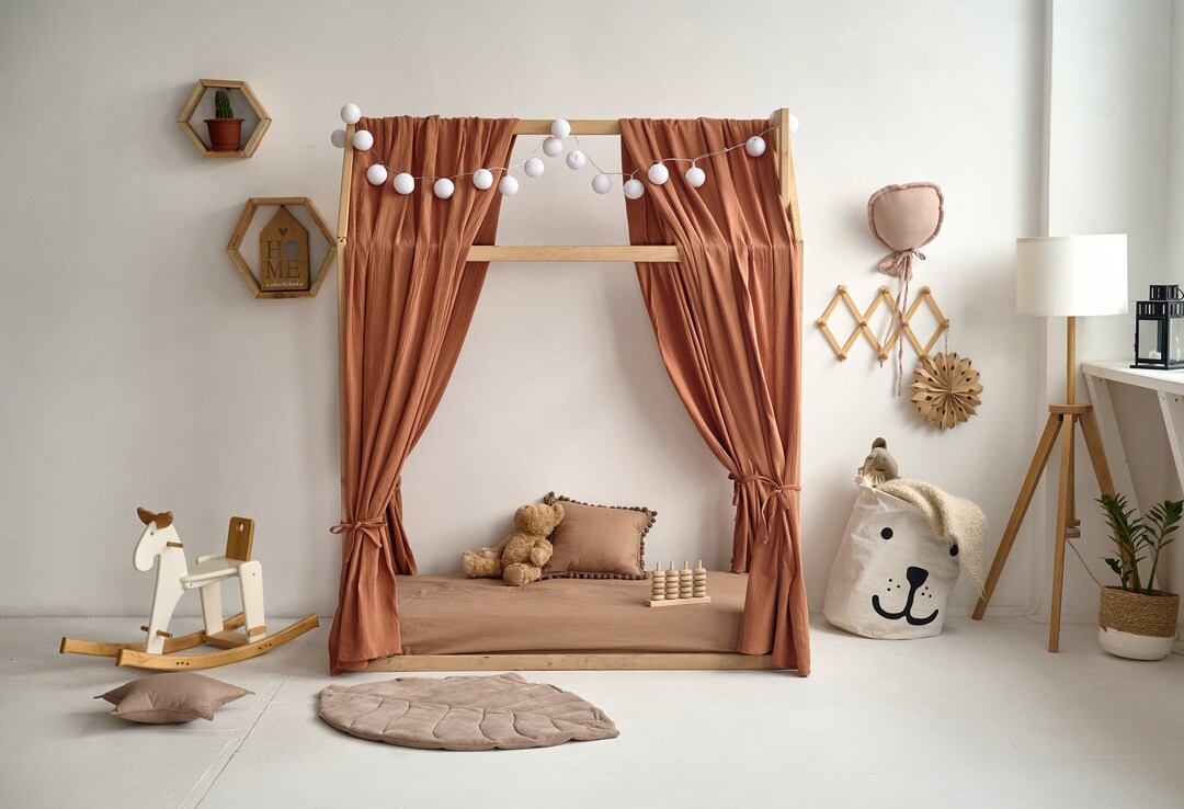 Muslin Canopy, Toddler Bed Canopy, Baby Bed Canopy, Montessori Canopy ...