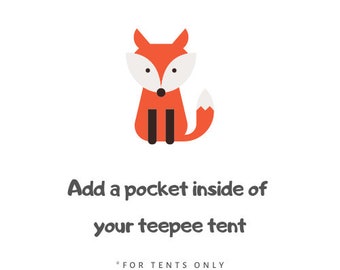 Add a pocket for books and toys inside of your teepee tent