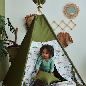 Green teepee Teepee tent for kids, 1st birthday girl gift, indoor playzone, Play Tents Indoor for Boys & Girls, Teepee tent kids image 8