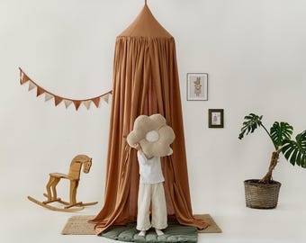 Baby Crib Canopy | Linen Hanging Nursery Canopy | Ceiling Canopy for Baby Bed | Play Tent Canopy for Kids Room | Neutral Nursery Décor