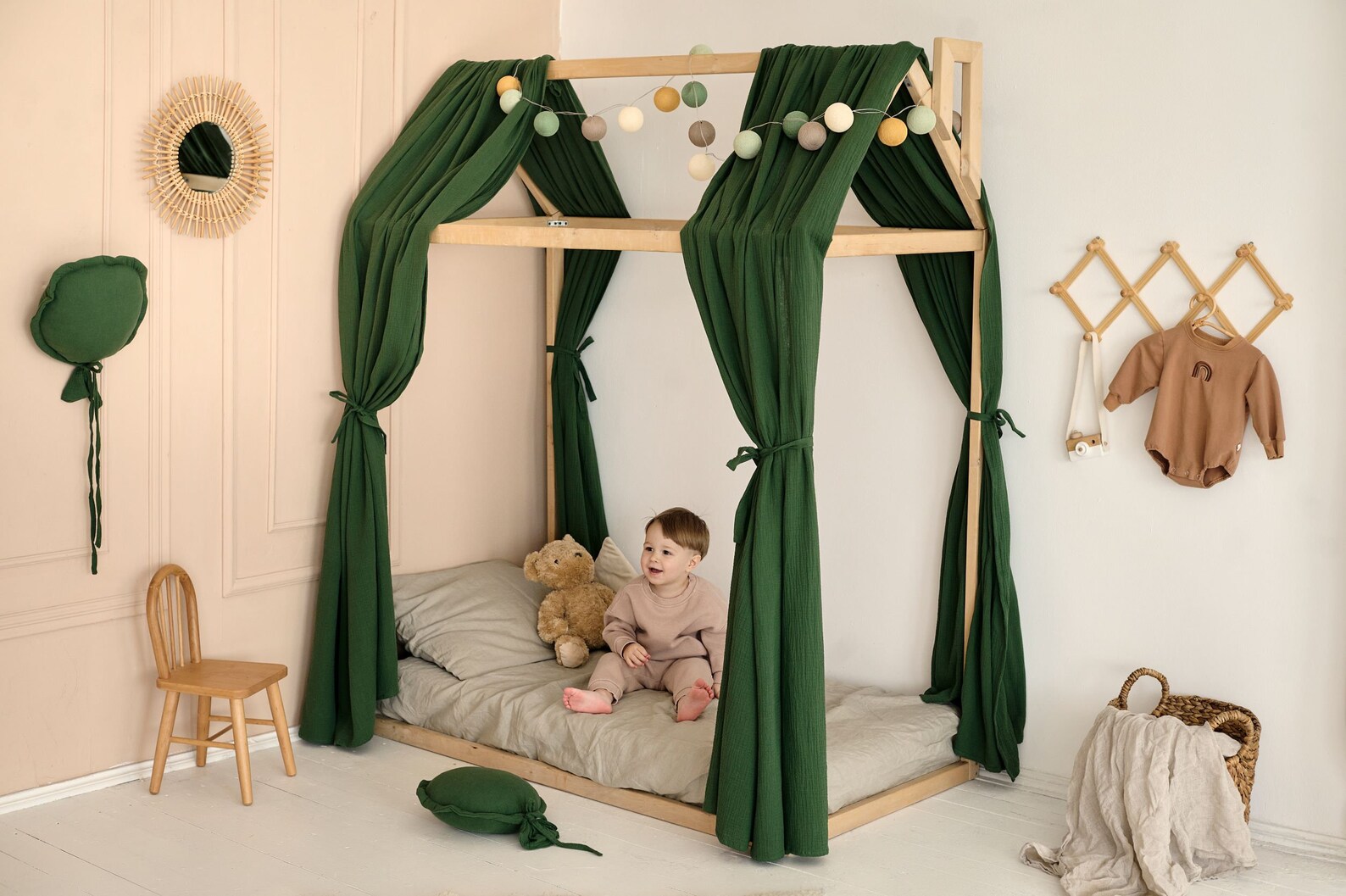 HOUSE BED CANOPY 3 Muslin Canopy for House Bed Toddler Bed Etsy