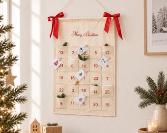 Personalized Fabric Advent Calendar with Name | Reusable Christmas Countdown