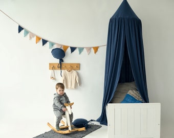 Navy canopy | Nursery blue canopy, Blue crib tent, Blackout canopy for crib, Boys play canopy, Nursery cot canopy, Canopy for house bed