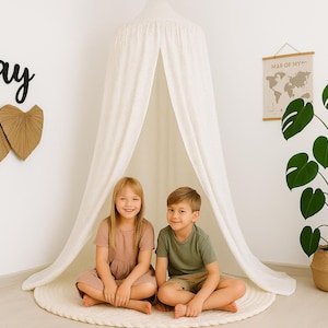 Muslin Nursery Canopy | Crib Canopy for Baby Girl or Boy | Soft Cotton Crib Cover | Cozy Baby Baldachin | Hanging Bed Canopy