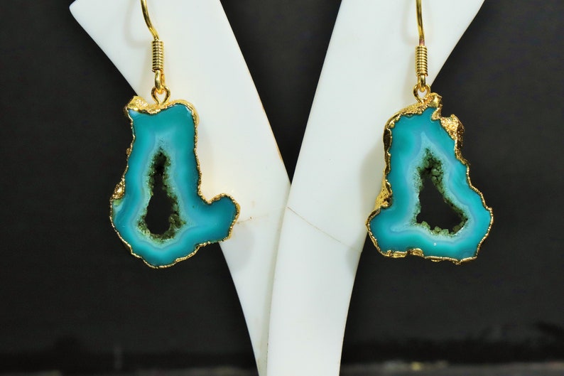 gift for her Geode Druzy earrings geode drop earrings geode earrings agate slice earrings Statement