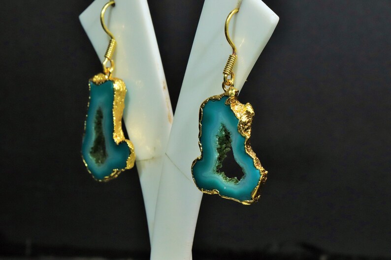 gift for her Geode Druzy earrings geode drop earrings geode earrings agate slice earrings Statement
