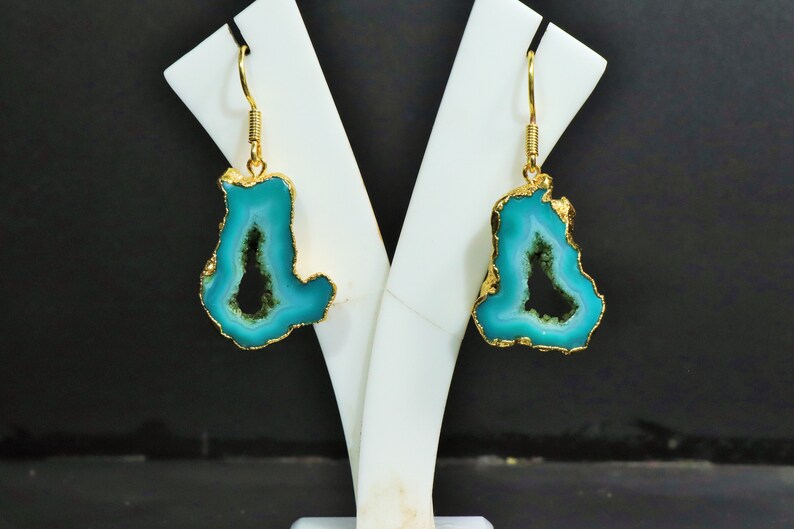 gift for her Geode Druzy earrings geode drop earrings geode earrings agate slice earrings Statement
