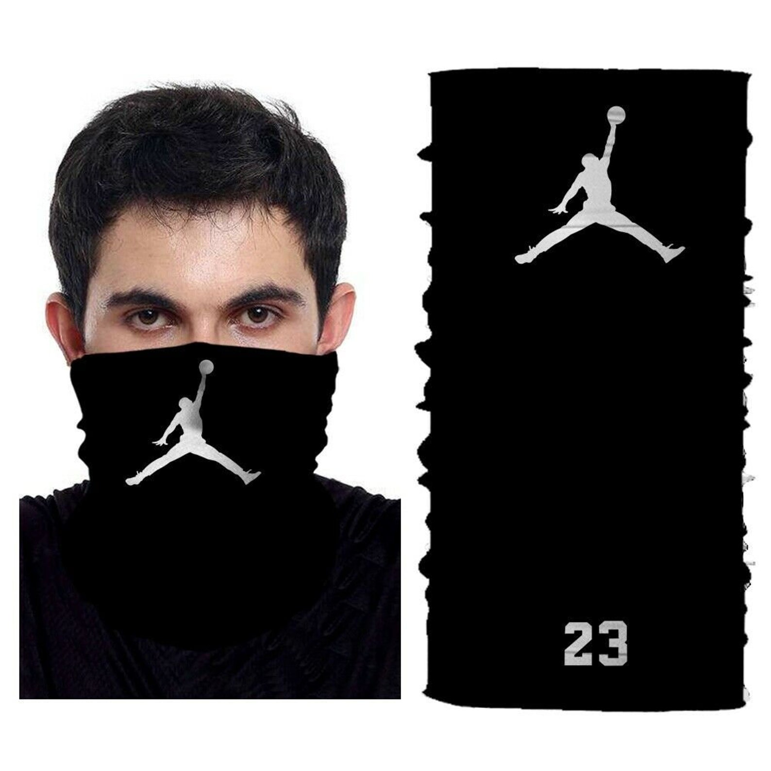 Michael Jordan Jumpman 23 Neck Gaiter Bandanas Mask Etsy