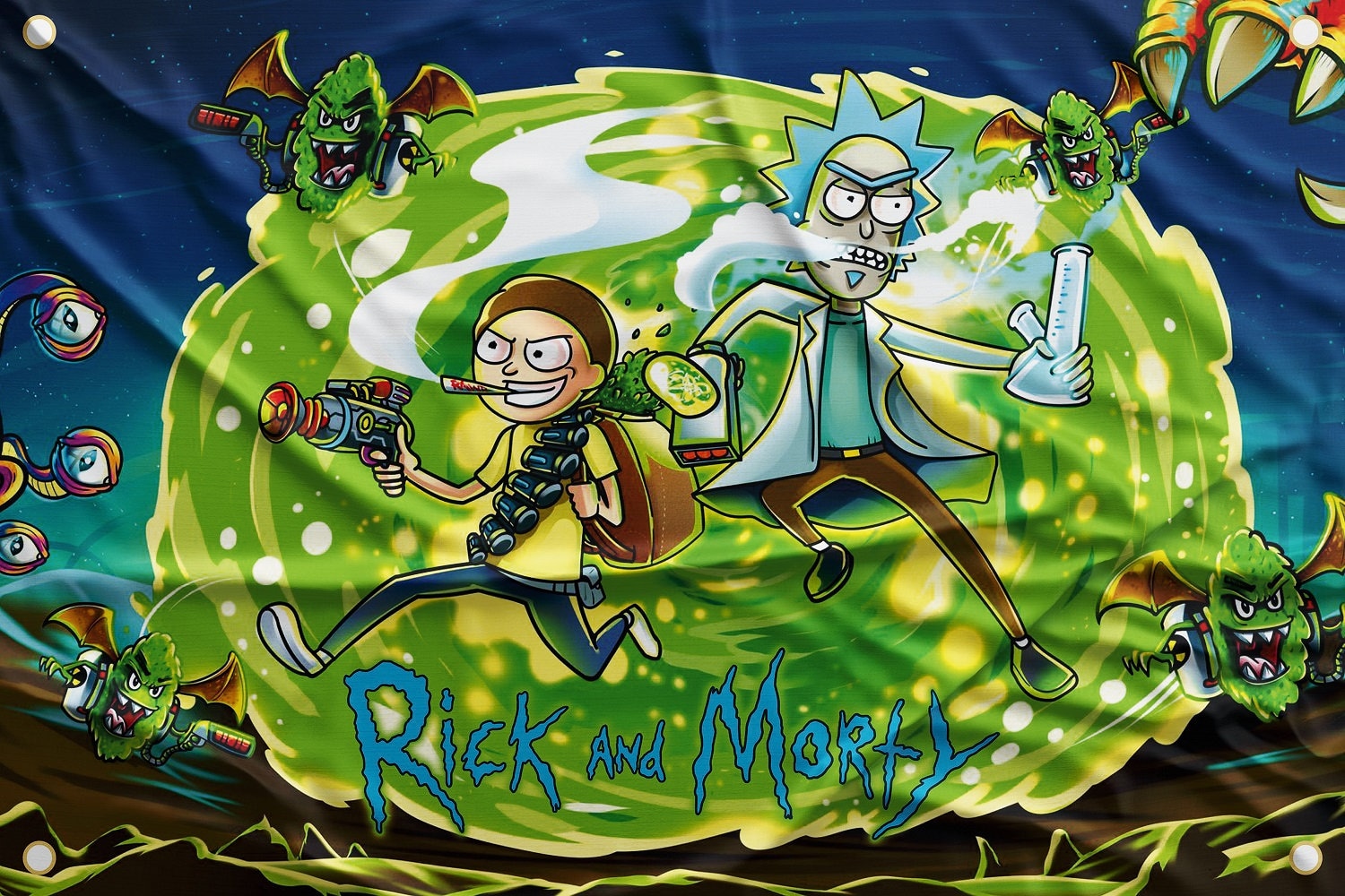 Rick and Morty Flag Banner Etsy
