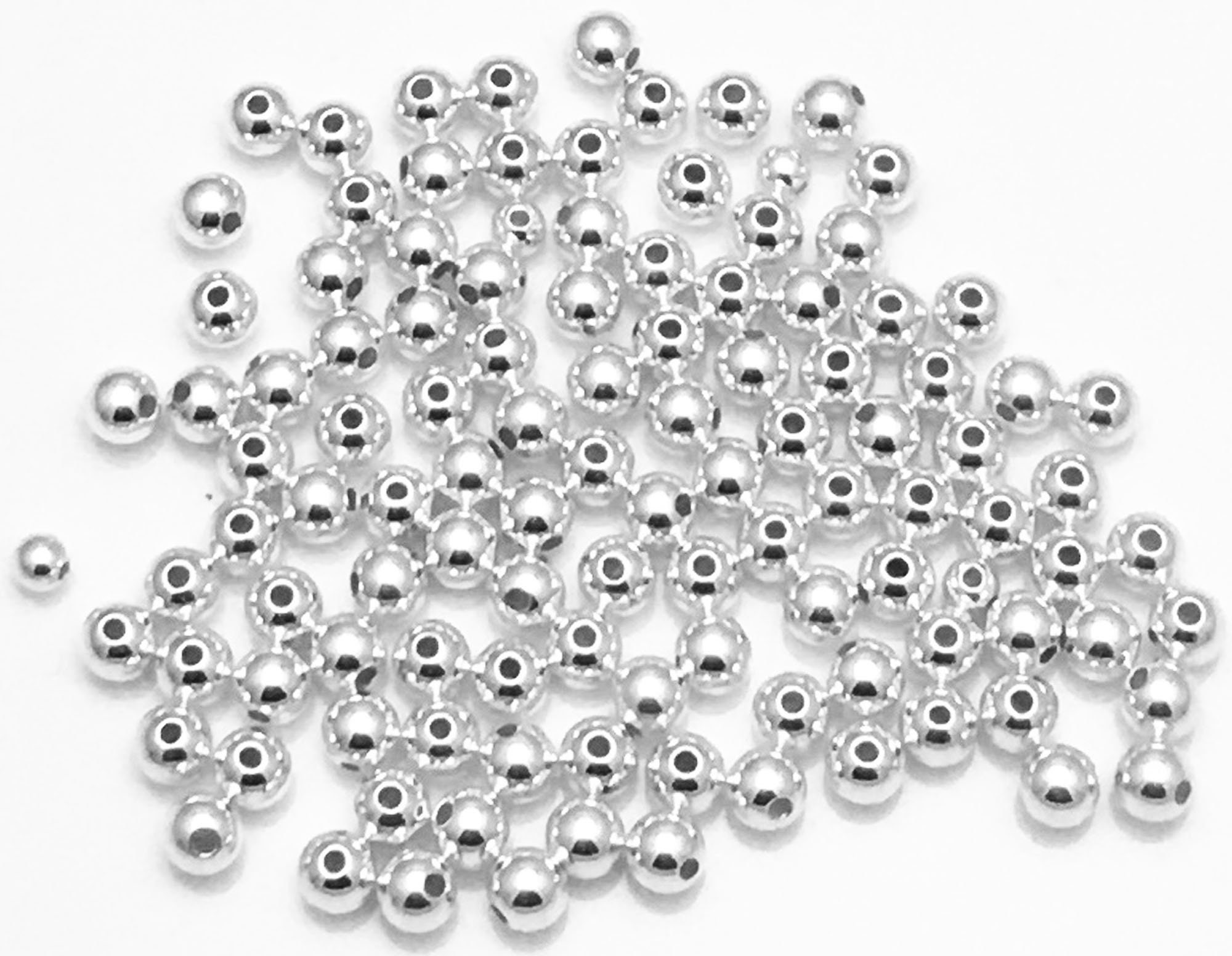 4mm Silver Round Cast Metal Spacer Beads 25pc by hildie & jo