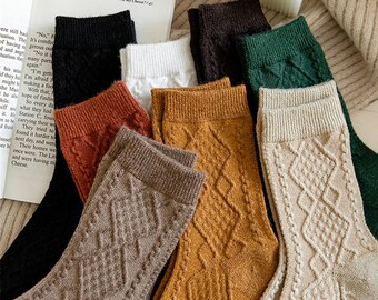 Rainbow Creative Knitted Cotton Thermal Warm Cake Socks Women Socks Winter Rainbow Creative Knitted Cotton Thermal Warm Cake Socks Women Socks Winter