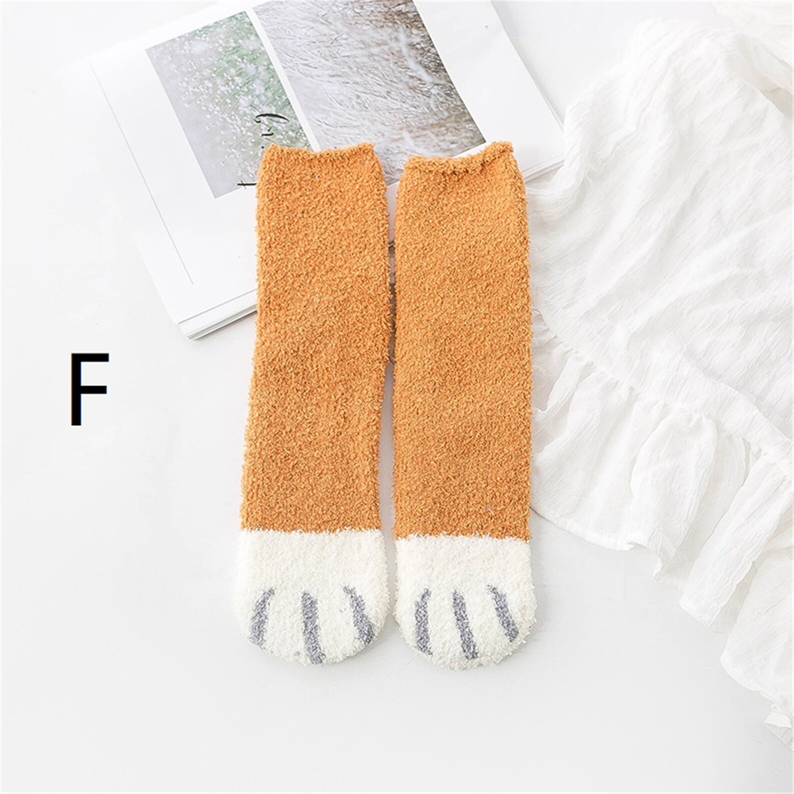 Cat Paw Fuzzy Socks Animal Paw Pattern Bed Socks Fuzzy Etsy