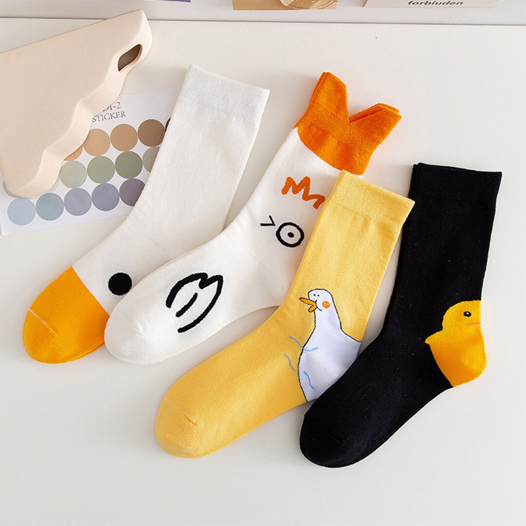 Little Yellow Duck Socks Cute Socks Kawaii Socks Japanese - Etsy