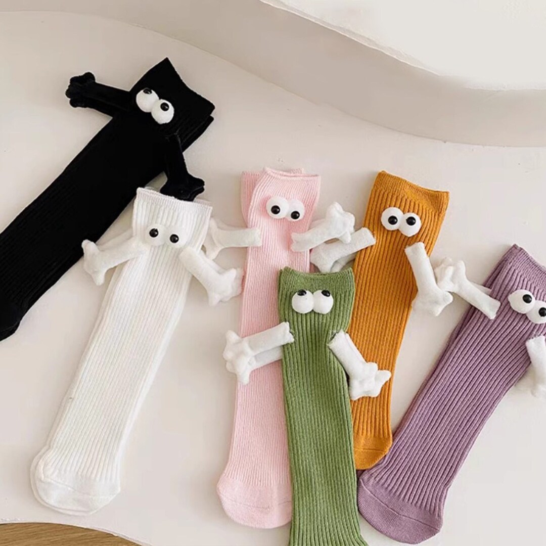 Cute Expression Socks, Funny Hand in Hand Socks, Socks, Candy