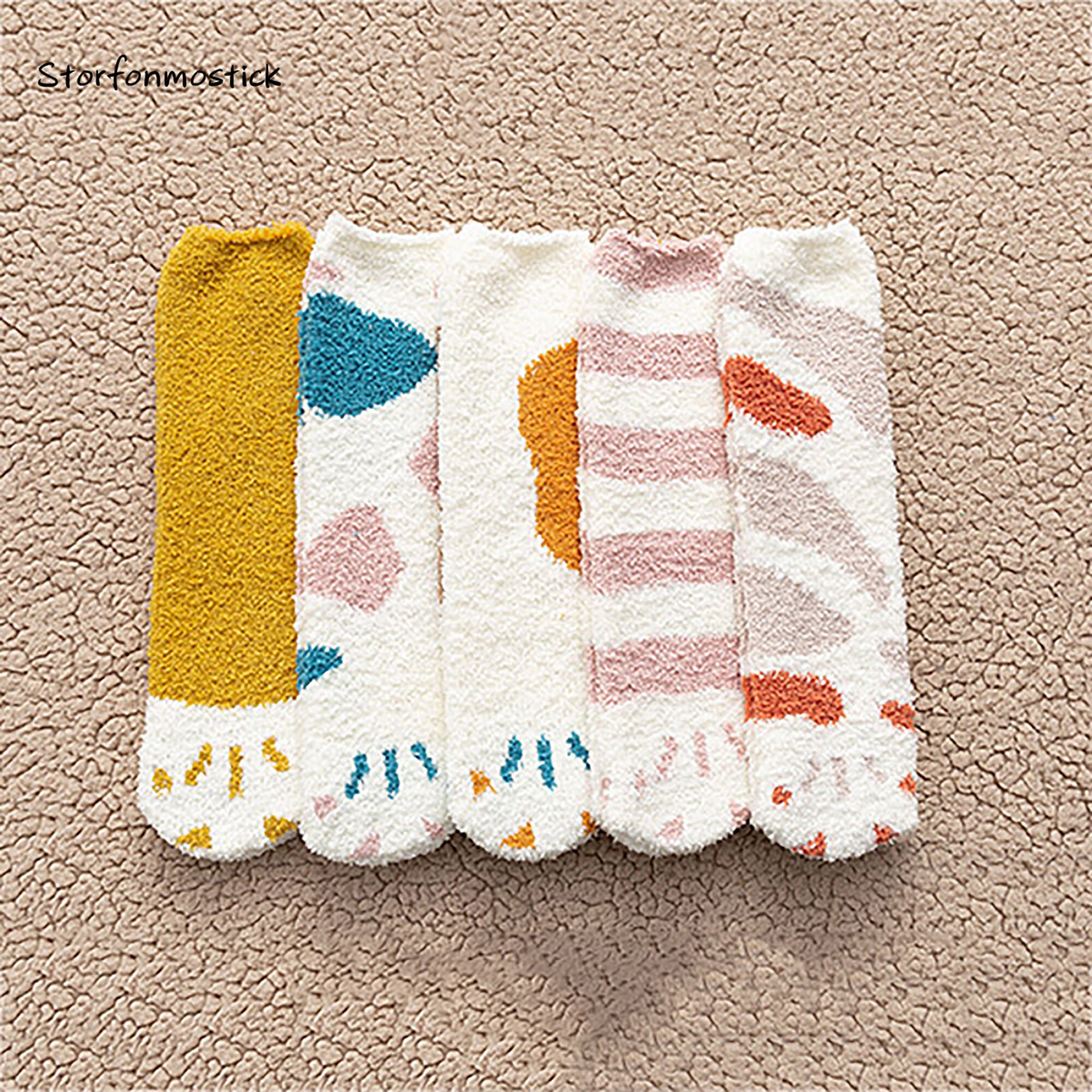 Cat Paw Fuzzy Socks Animal Paw Pattern Bed Socks Fuzzy Etsy