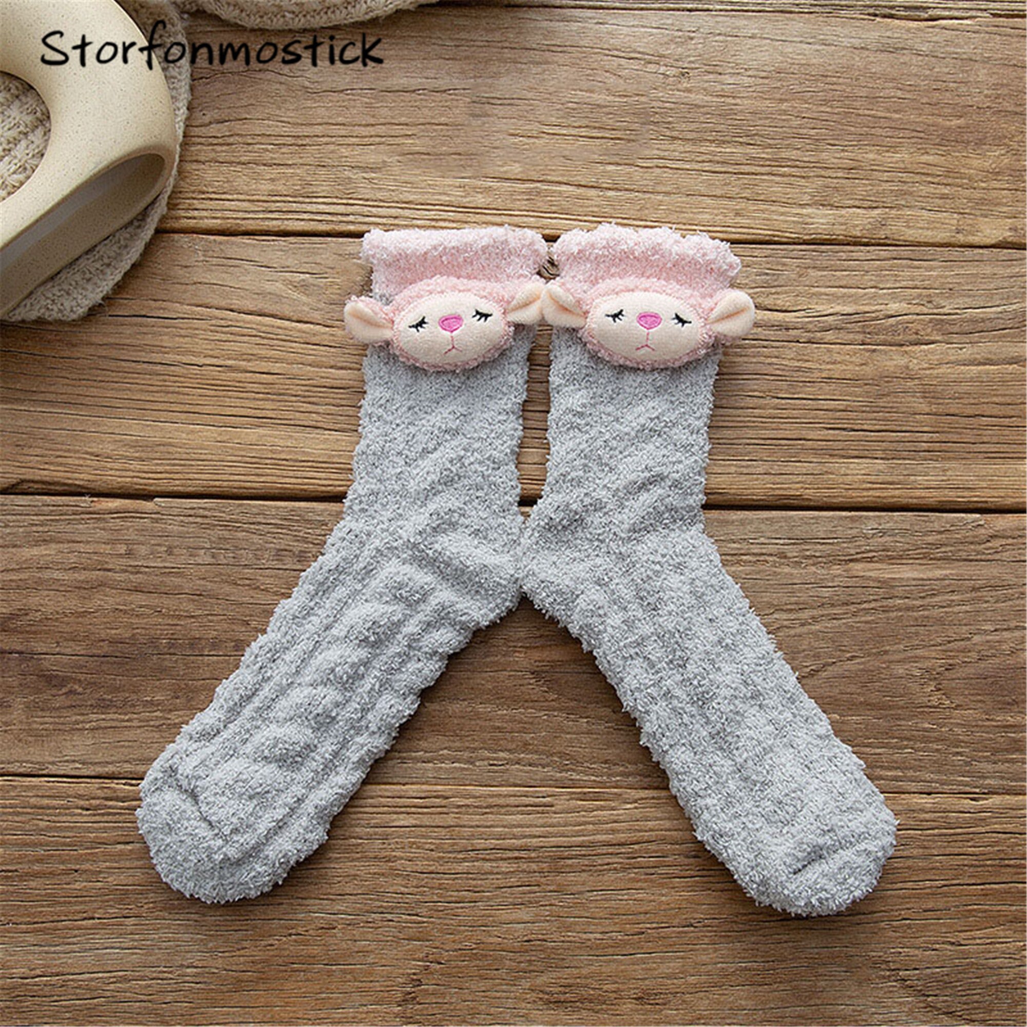 Cute Cartoon Doll Decoration Fuzzy Socks Cartoon Doll Socks Etsy