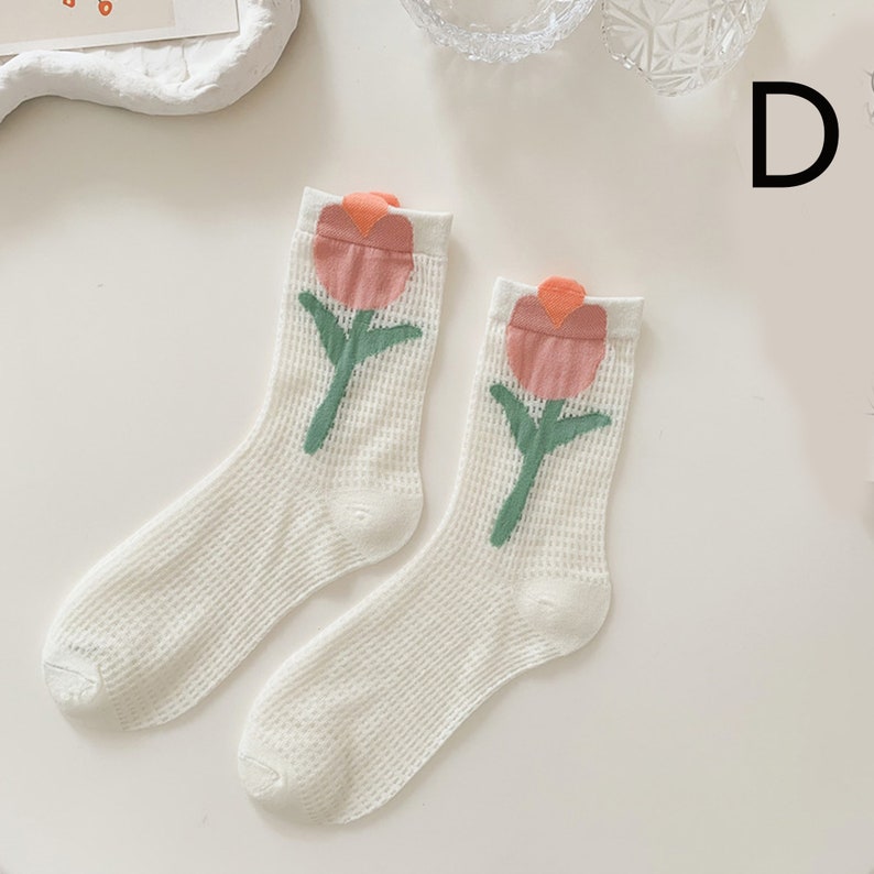 Flower Mesh Socks Cute Socks Summer Thin Socks Cotton - Etsy