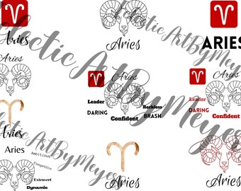 Aries SVG Bundle ,Horoscope svg ,Zodiac svg, ,Instant Download ,PNG ,Digital Design, Typography SVG, Motivation Svg, Digital Download,