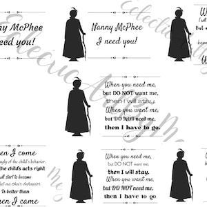 Pacchetto SVG Nanny McPhee, Disegni giocosi, SVG, PNG, Download istantaneo, Nostalgia, Design digitale, Bambini, Tata, Film ispirato