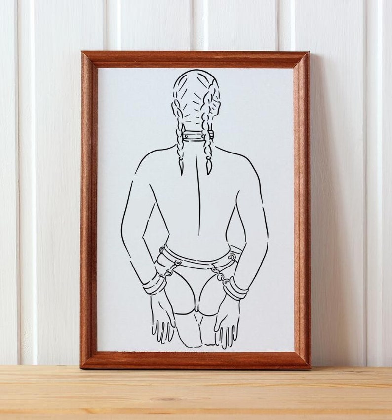 Sex Room Art Bondage Artwork Line Drawing Handcuff Art Etsy UK