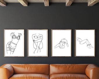 Minimalist Female Line Art Print, Body Positive Artwork (Digital Only)