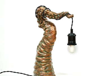 Octopus, Silver Tentacle, Cthulhu mythos Fantasy Gift Idea, Steampunk vintage statuette designer lamp holder, light lamp, lantern