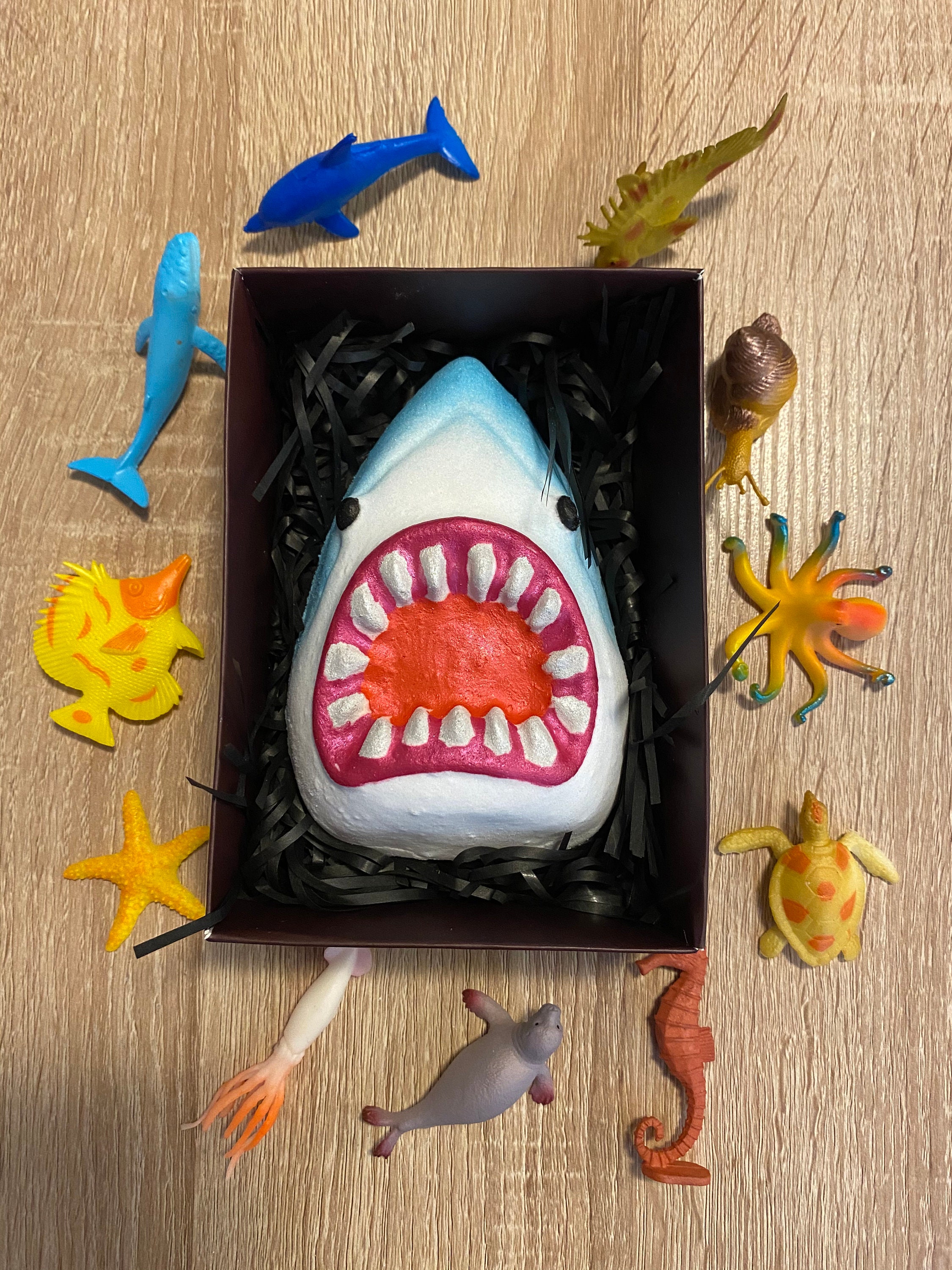 Shark bath bomb with Toy inside | Etsy