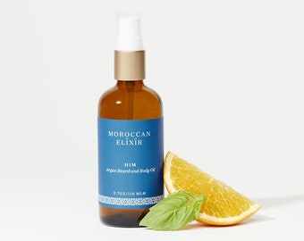 Men's Argan Beard and Body Oil, Sandalwood, Bergamot