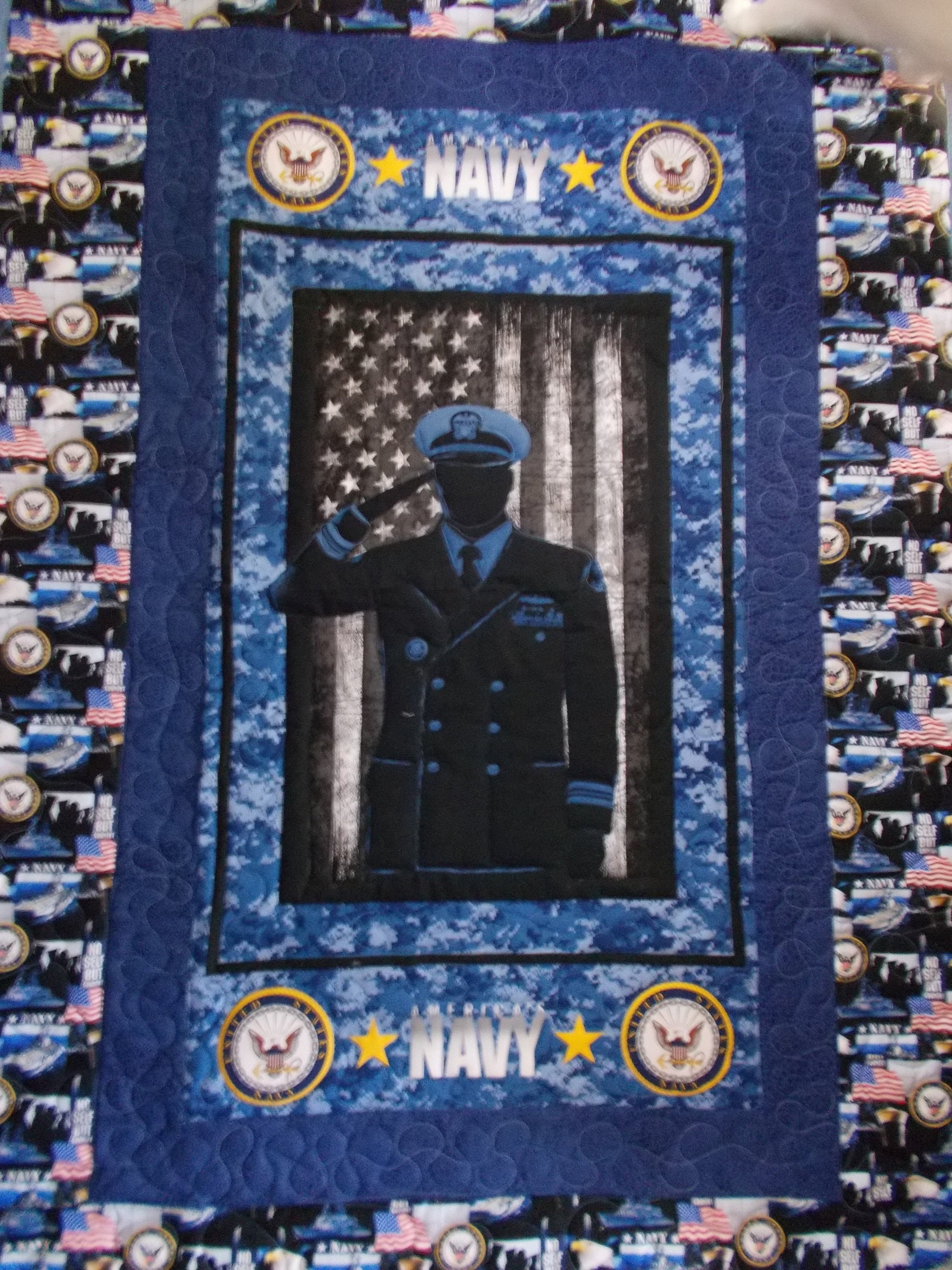 Navy Quilt Etsy