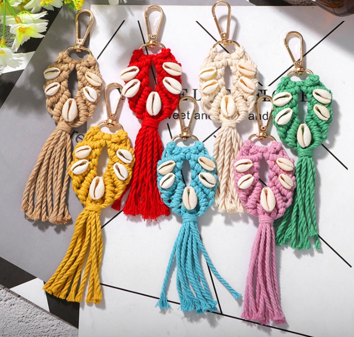 Macrame Keychain Macrame Accessory Fiber Art Macrame Etsy