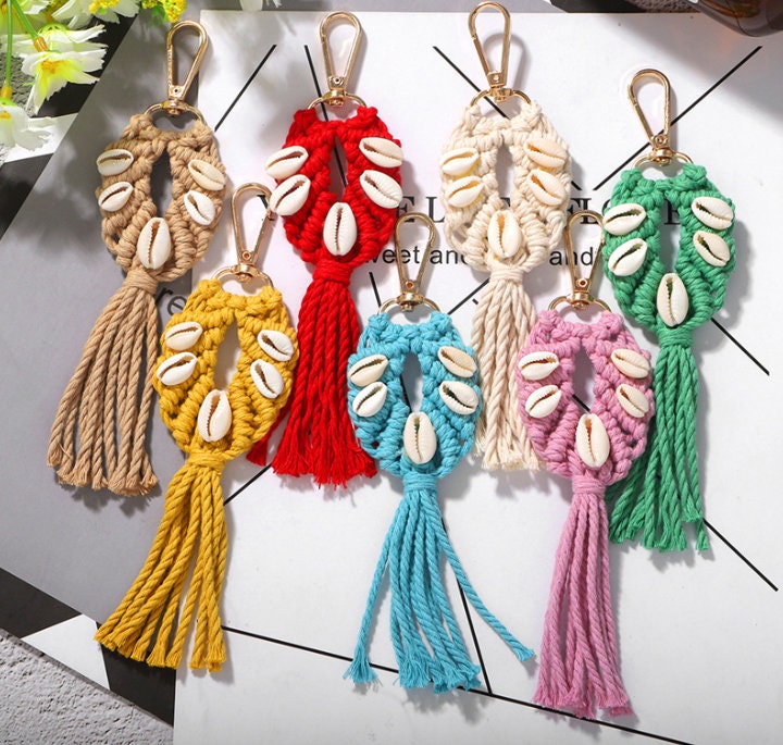 Macrame Keychain Macrame Accessory Fiber Art Macrame | Etsy