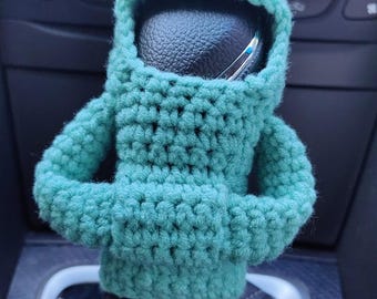Crochet Gear Shift Hoodie,Universal Car Shift Knob Cover,Mini Hoodie for Car Shifter,Automotive Interior Cute Gadgets,Car Decorations