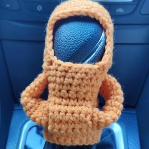 Crochet Gear Shift Hoodie,Universal Car Shift Knob Cover,Mini Hoodie for Car Shifter,Automotive Interior Cute Gadgets,Car Decorations