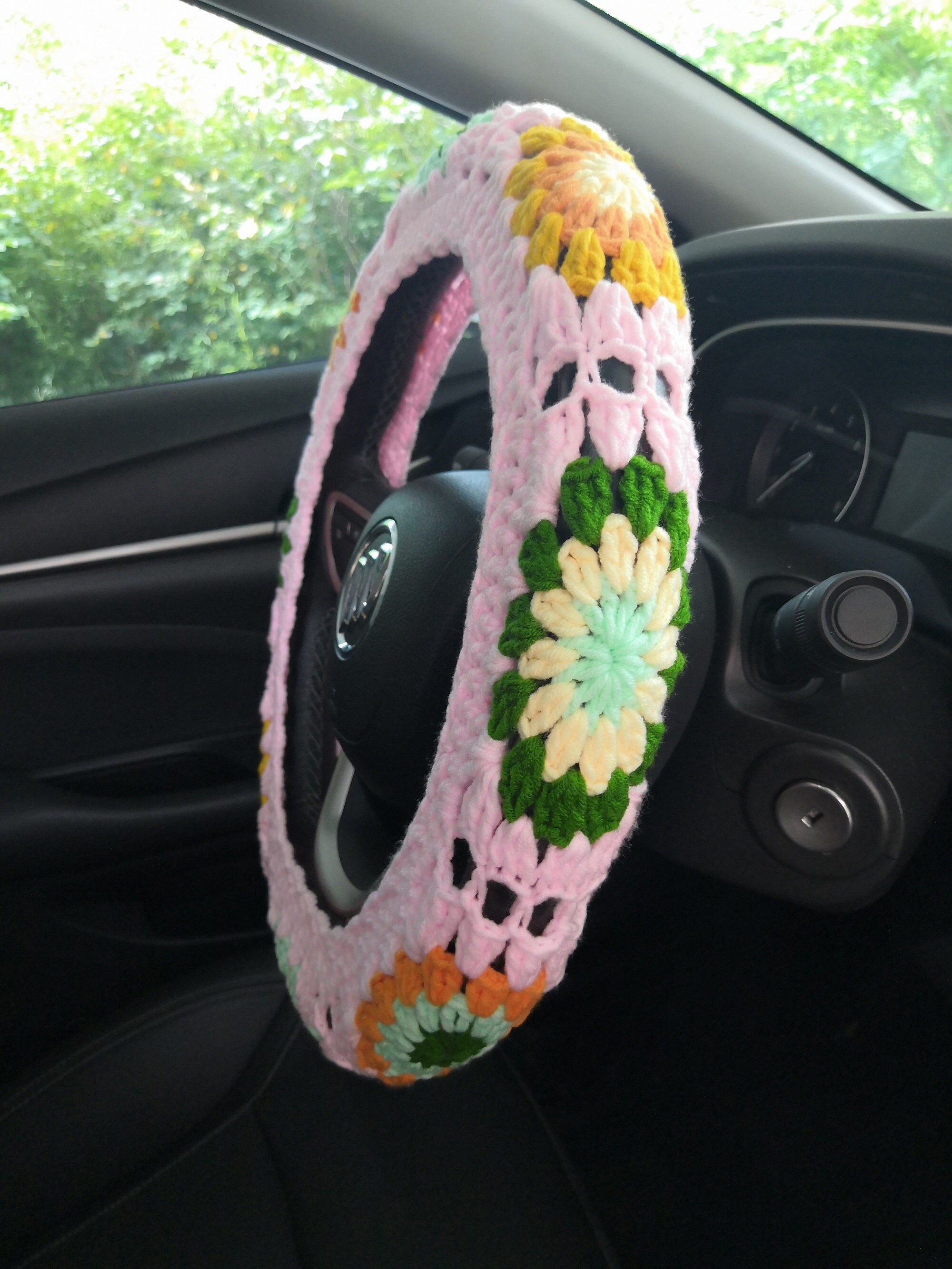 Crochet Daisy Steering Wheel Cover for womenSteering Wheel Etsy
