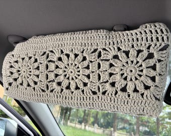 Sunflower Crochet Car Sun Visor Covers,Crochet Car Sun Visor custom cover,Car interior Accessories decorations,gift for women