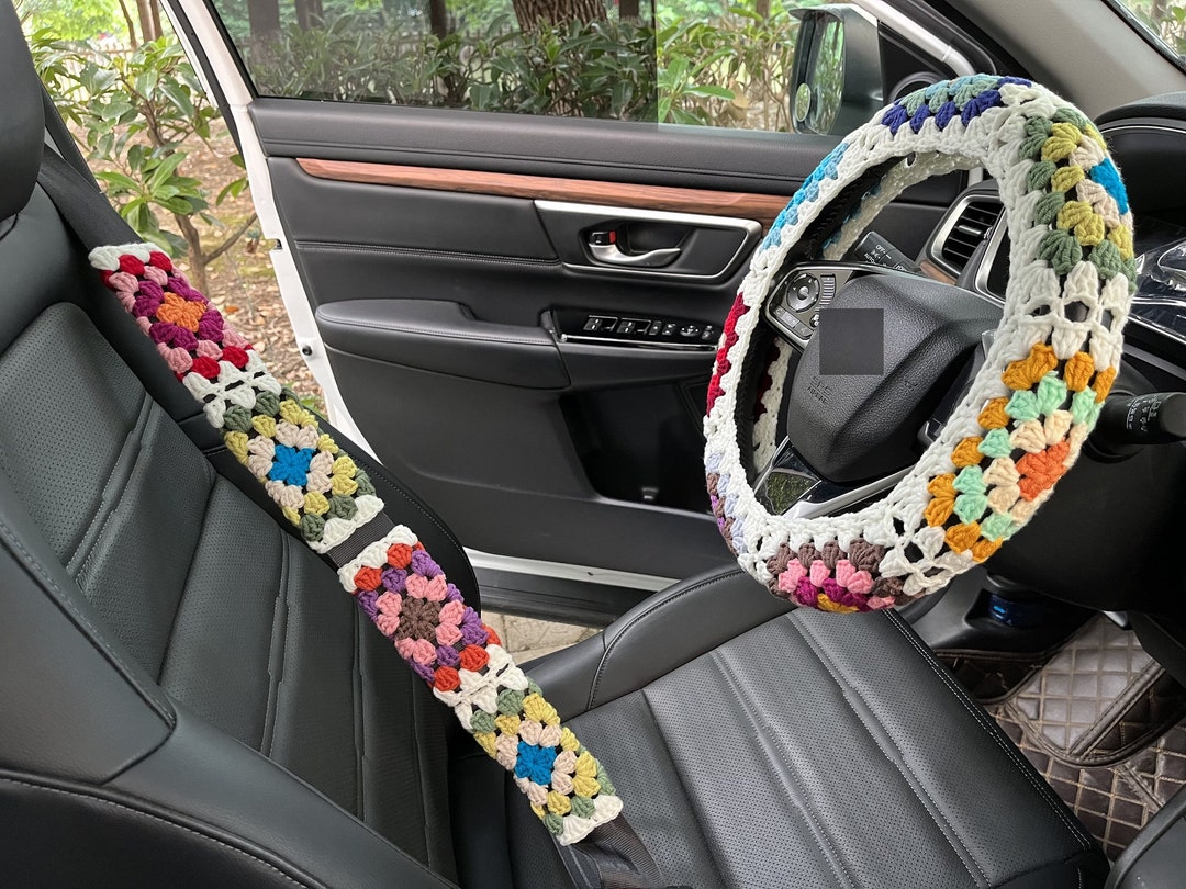 Steering Wheel Cover,crochet Steering Wheel Cover,granny Square