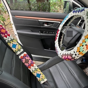 Steering Wheel Cover,Crochet Steering Wheel Cover,Granny Square Steering Wheel Cover,Steering Wheel Cover For Women,Crochet car accessories