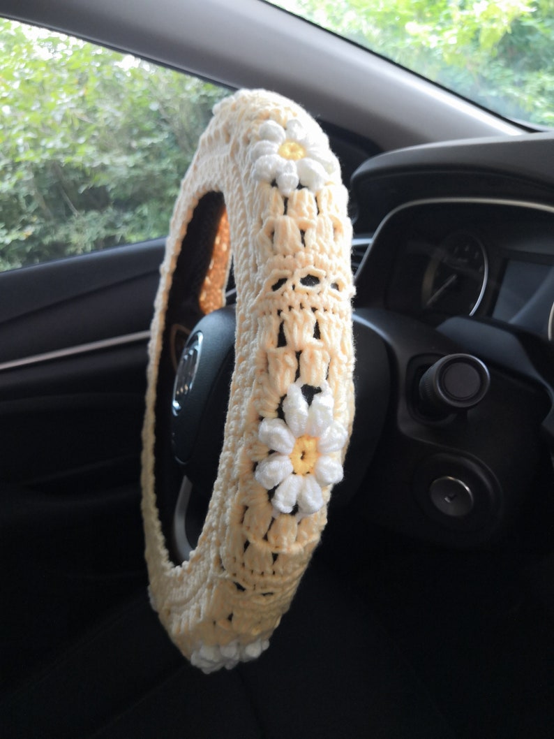 Crochet Daisy Steering Wheel Cover for Women With Etsy