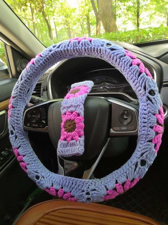 Steering wheel cover car cozy Decor crochet knit accessories car gift