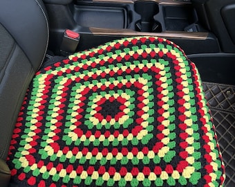 Handmade Crochet Rainbow Car Seat Cushion Cover: Universal Fit