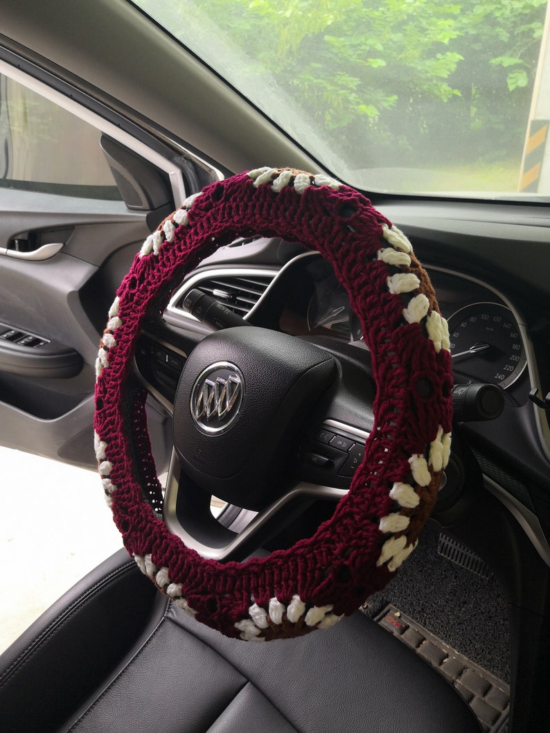 Steering wheel cover,Sunflower steering wheel cover,Crochet steering wheel cover,Seat belt cover,Women car accessories,Seat covers for car image 4