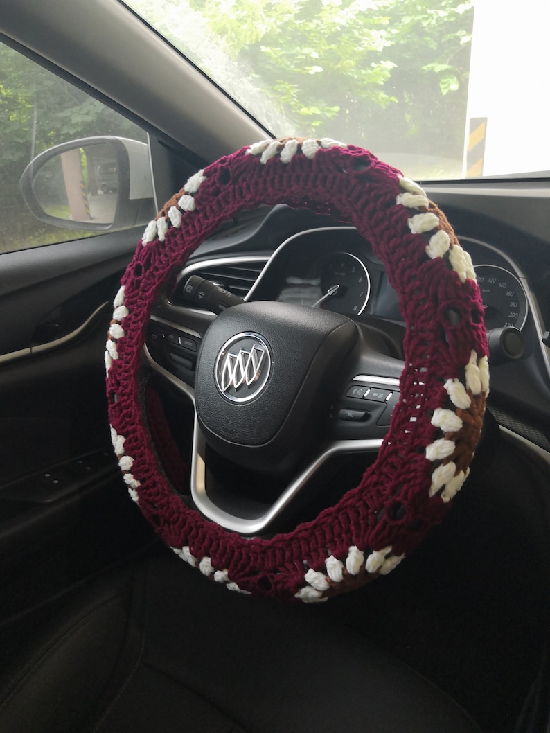 Steering wheel cover,Sunflower steering wheel cover,Crochet steering wheel cover,Seat belt cover,Women car accessories,Seat covers for car image 6