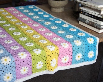 Oma-Quadrat-Decke, häkeln Decke, Gänseblümchen häkeln Decke, handgemachte  Bettdecke, häkeln Regenbogen Decke, häkeln Babydecke, HandDecke -   Österreich