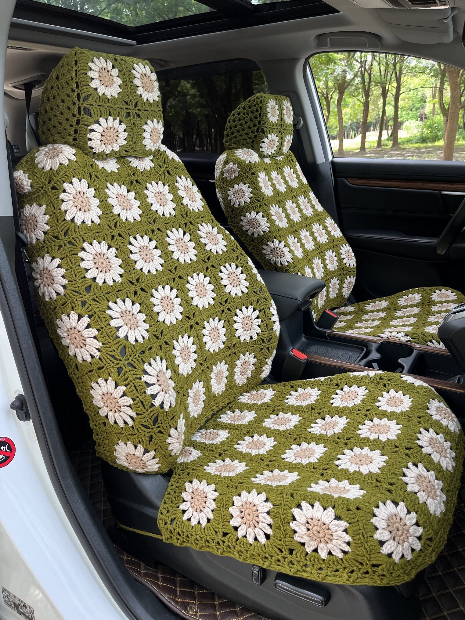 Autositzbezüge, handgemachte häkeln Sonnenblume Sitzbezüge