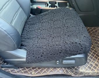 Handmade Crochet Sunflower Car Seat Cover: Car Decor Accessories